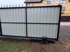 Профнастил ворота откатные - пример 6 фото стоимость под ключ