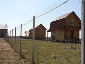 Забор из сетки рабицы в натяг с протяжкой арматуры 150 метров фото в Навашино